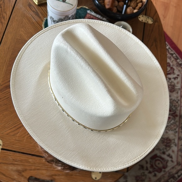 Vintage Unisex Cream Western Cowboy Hat - Picture 6 of 9